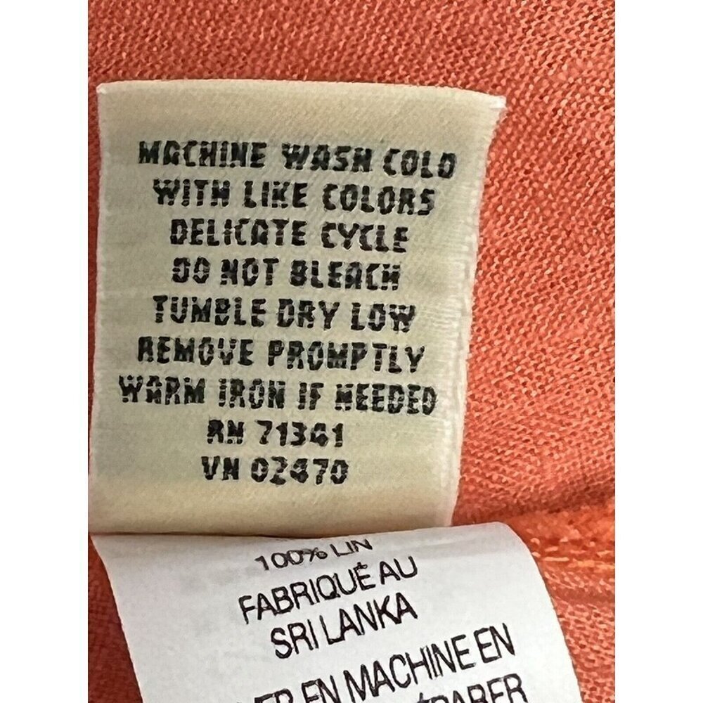 L. L. Bean 100% Linen Button Front Tunic Top Plea… - image 8